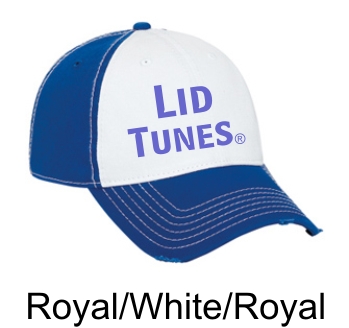 Lid Tunes Distressed Visor Royal White Royal Cap